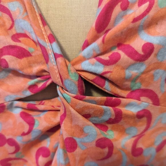 Vintage Free People Faux Wrap Front Twist V Neck Dress Boho Surplus Y2K - Picture 4 of 9